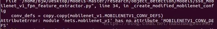 AttributeError: module 'nets.mobilenet_v1' has no attribute 'MOBILENETV1_CONV_DEFS'
