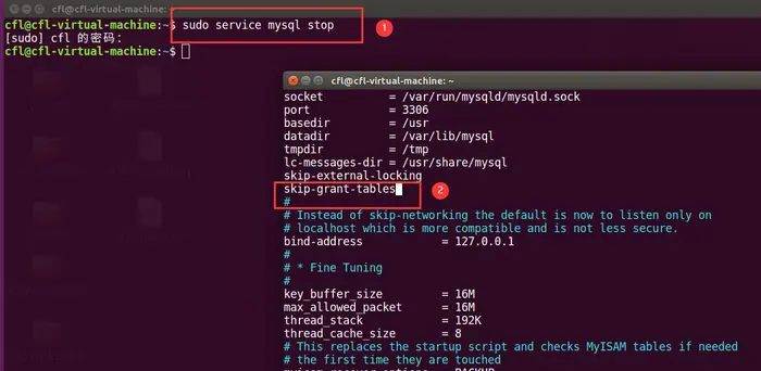 ubuntu下安装了mysql后，没有提示创建root的密码就成功安装了，发现却⽆法以root登录。