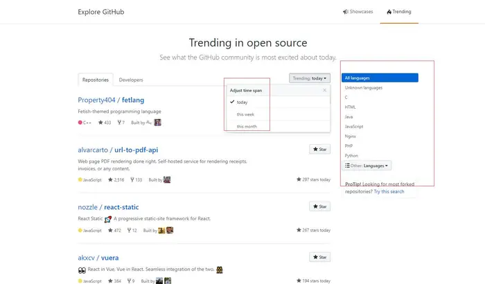 Github上如何查看当前最流行的开源项目