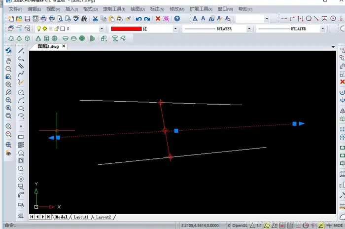在迅捷CAD编辑器中怎么绘制创建关联线段的的中心线？