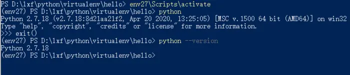 python使用虚拟环境virtualenv的安装使用