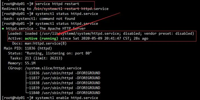 Job for httpd.service failed because the control process exited with error code.