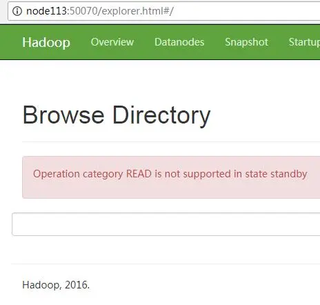 Operation category READ is not supported in state standby