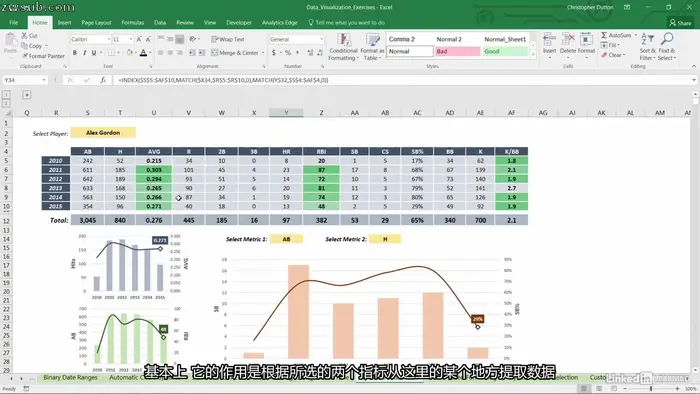 Excel Data Visualization Part 2: Designing Custom Visualizations Excel数据可视化第2部分：设计自定义可视化 Lynda课程中 文