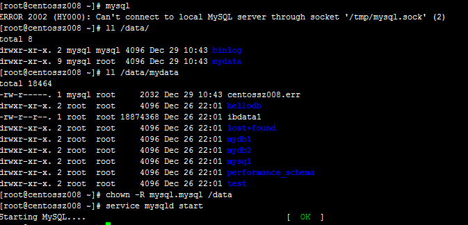 mysql报错问题解决MySQL server PID file could not be found!