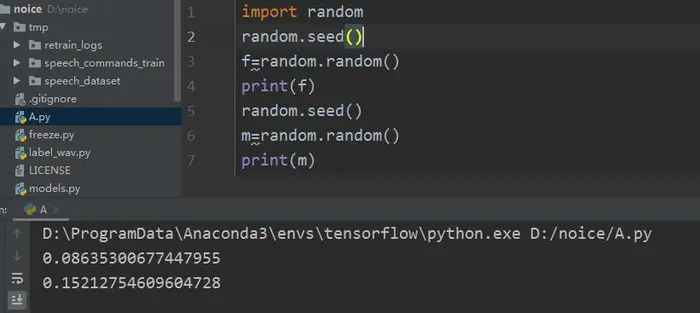python编程之random.seed()的用法