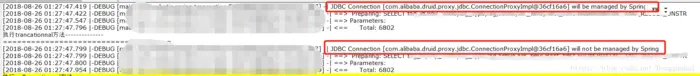 JDBC Connection XXX will not be managed by Spring