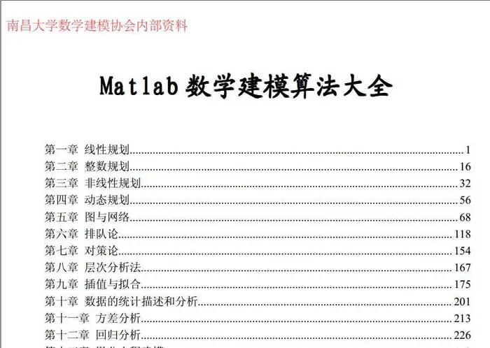Matlab 数学建模算法大全