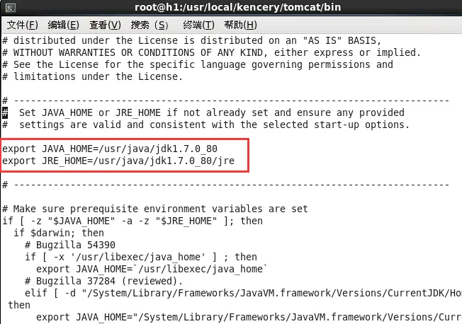 tomcat启动时错误Neither the JAVA_HOME nor the JRE_HOME environment variable is defined At least one of th