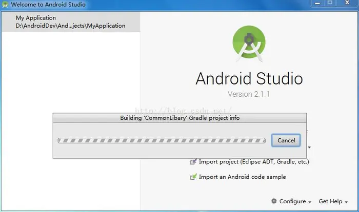 Android Studio 导入项目在Building gradle project info 时一直卡住