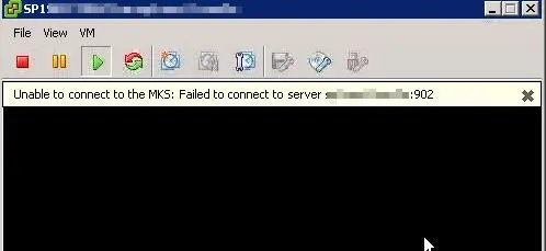 Unable to connect to the MKS: A general system error occured: Internal error