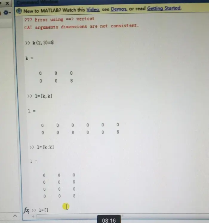 初学数学建模软件MATLAB的笔记2