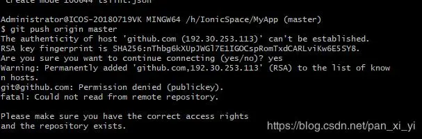 push代码，[email protected]: Permission denied (publickey).报错