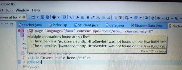 如何解决Java/Java EE项目导入以及新建Java EE项目后自动生成的代码＜%@eclipse后报错问题？