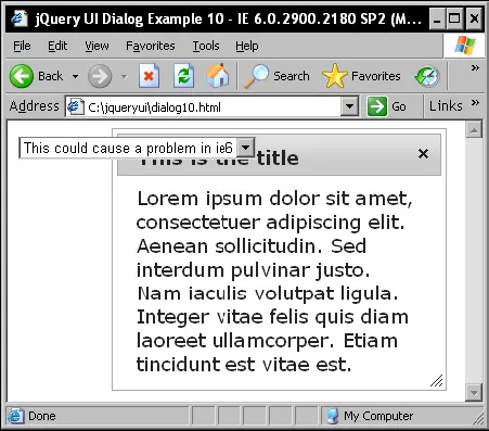 jQuery UI dialog 的使用