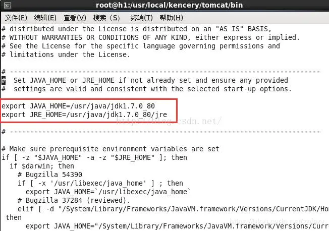 Linux上部署项目遇到的问题（一）tomcat启动失败Neither the JAVA_HOME nor the JRE_HOME environment variable is defined