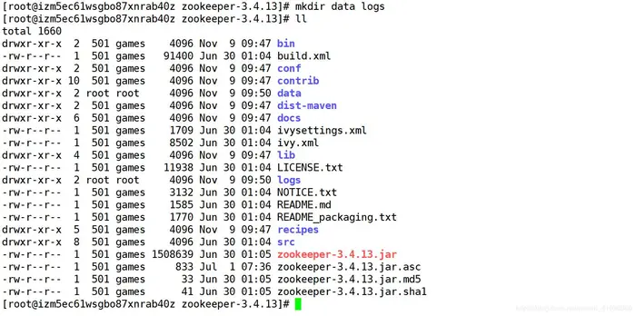 Linux安装单节点zookeeper