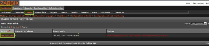 zabbix学习(三)添加WEB Monitoring