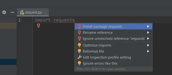 pyCharm编辑器python中requests或其他模块不能导入（No module named ‘requests‘）