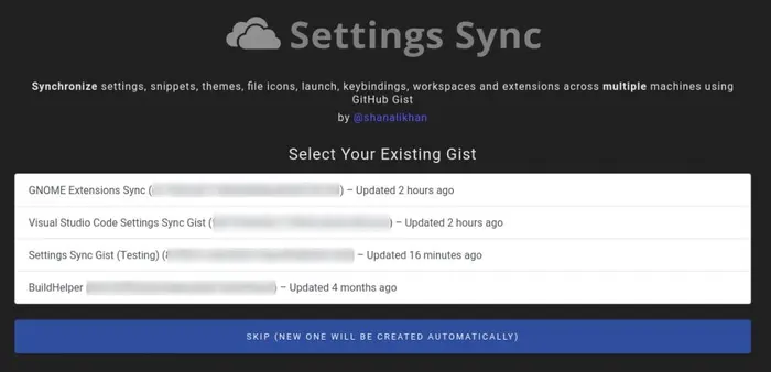 使用Settings Sync扩展同步VSCode配置