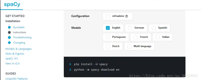 windows/Linux下使用pip/conda安装spacy库，并下载en等语言模型