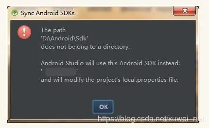 Android Studio Sdk路径错误 找不到调试真机