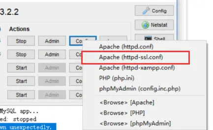 XAMPP APACHE Error: Apache shutdown unexpectedly