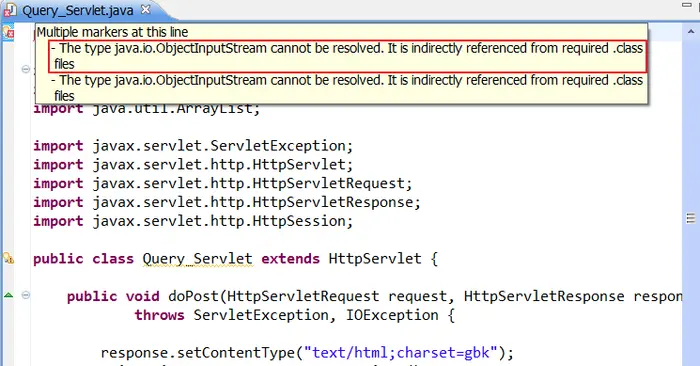 JSP——【报错】——The type java.io.ObjectInputStream cannot be resolved. It is indirectly referenced from r