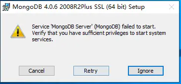 Service ‘MongoDB Server’ failed to start 问题解决