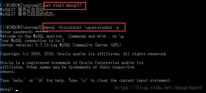 mysql 错误1：ERROR 2003 (HY000): Can't connect to MySQL server on 'localhost' (10061)