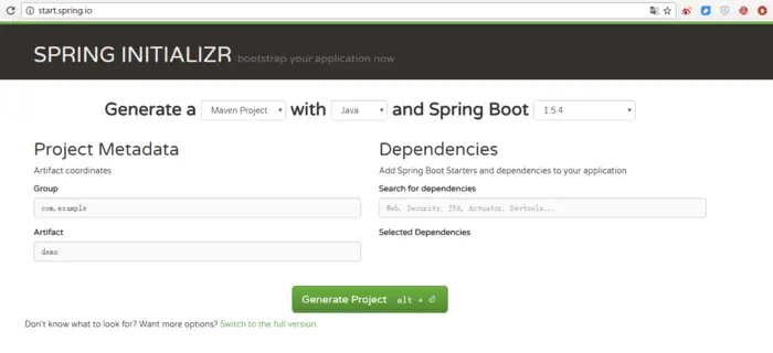 使用Spring initializr 创建springboot项目