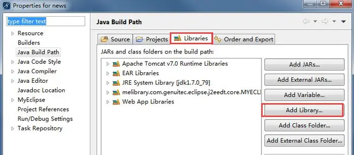 myeclipse2014 The superclass "javax.servlet.http.HttpServlet" was not found on the Java Build Path